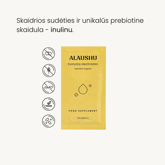 ALAUSHU Everyday Electrolytes – elektrolitai su magniu ir inulinu
