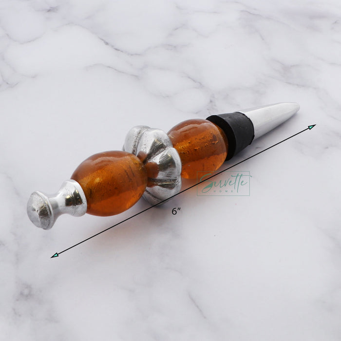 Amber Glass Wine Bottle Stopper