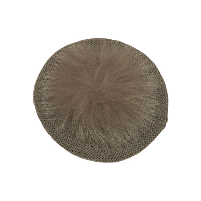 Cottage Taupe Fur Beret