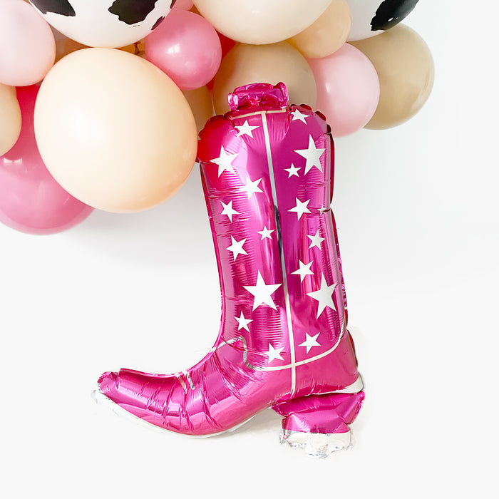 Cowgirl Pink Boot Foil Balloon 26" - Western Birthday Party - Last Rodeo Bachelorette Party