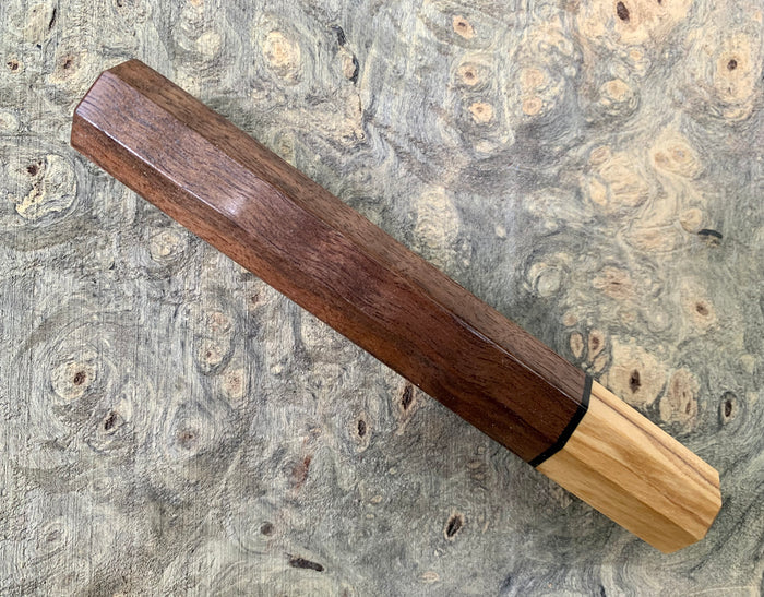 Custom Japanese Knife handle (wa handle) for 240mm - local walnut and olive