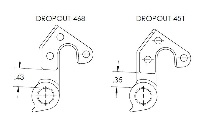 Derailleur Hanger 451 – 6061 Aluminum, Black