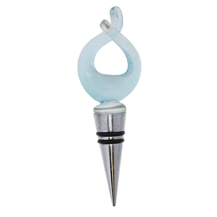 Elegant Turquoise Glass Topped Bottle Stopper
