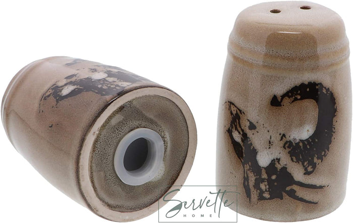 Glazed Pottery Elephant Design Salt & Pepper Shakers