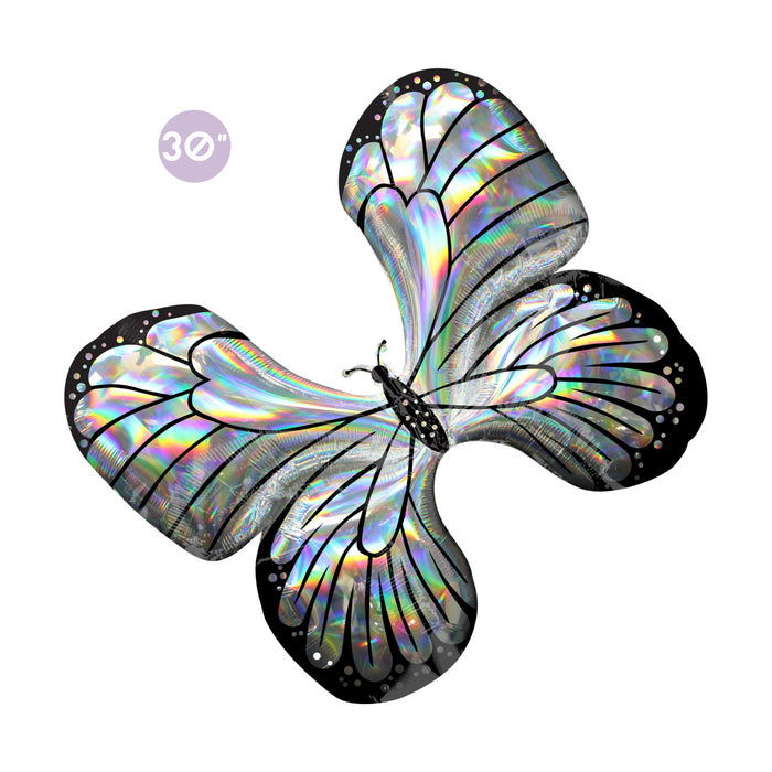Iridescent Butterfly Foil Balloon 30-inch - Jumbo Iridescent Butterfly Foil Balloon 30-inch, Butterfly Party Decoration, Spring Garden Party Supplies, Summer Flower Birthday Party, Baby Shower, Bridal Shower, Butterfly Party Decorations Supplies - GenWoo Shop