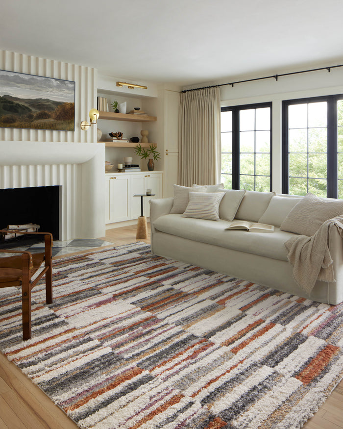 The Rug Corner Loloi Levitt Shag Ivory / Sunset