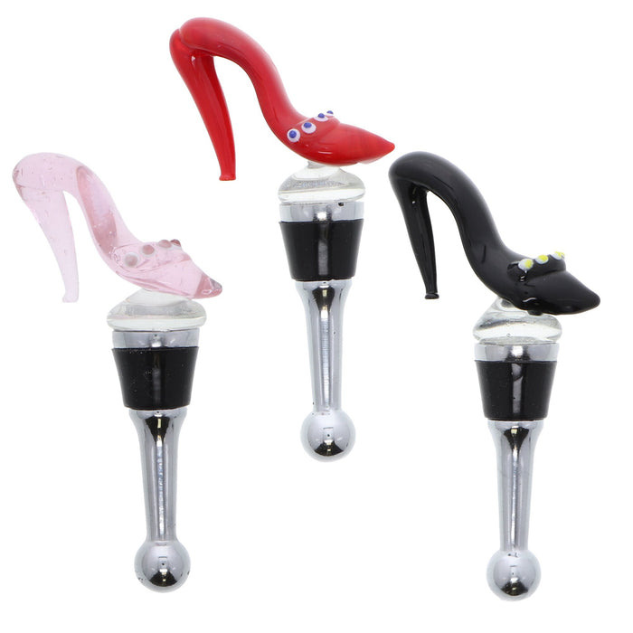 Pink Shoe Glass Wine Stopper