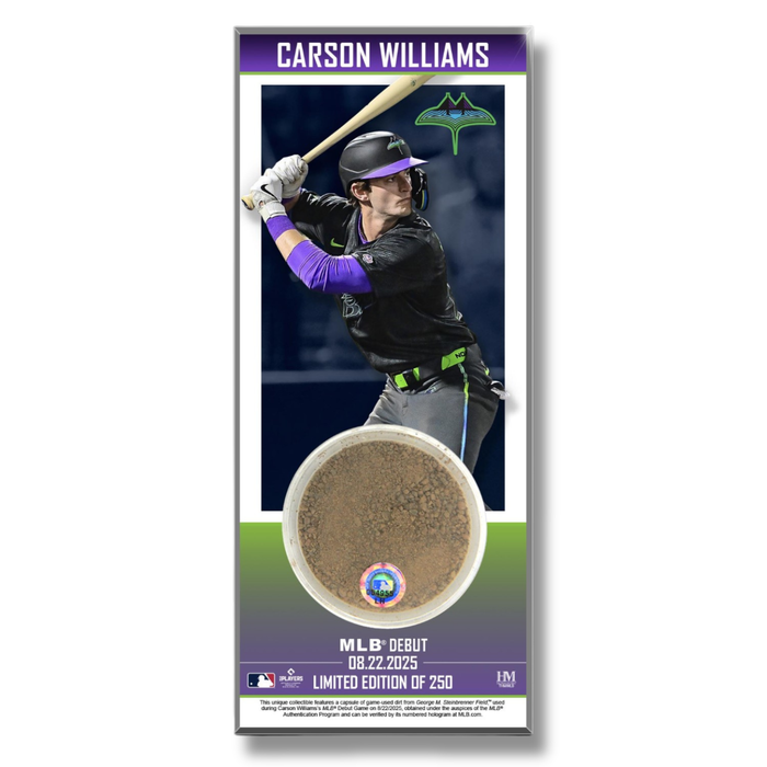 Rays Carson Williams Authentic Debut Game-Used Field Dirt Acrylic Ticket