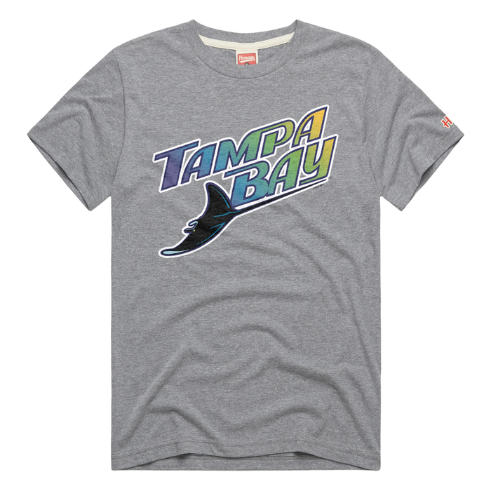 Rays Men's Homage Gray Tampa Bay Devil Rays Logo T-Shirt