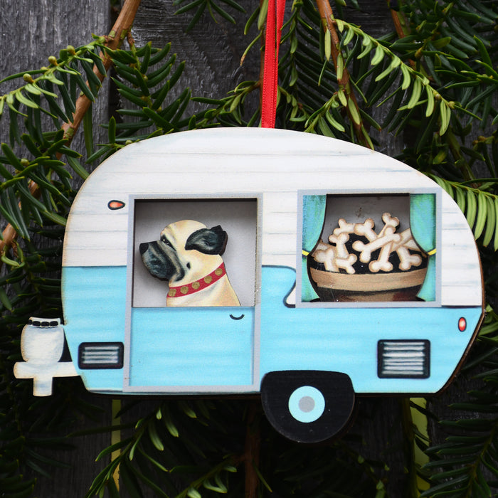 Retro Trailer with Mastiff Ornament