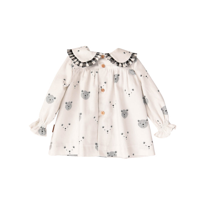 Vero Bear Ivory and Black Dress