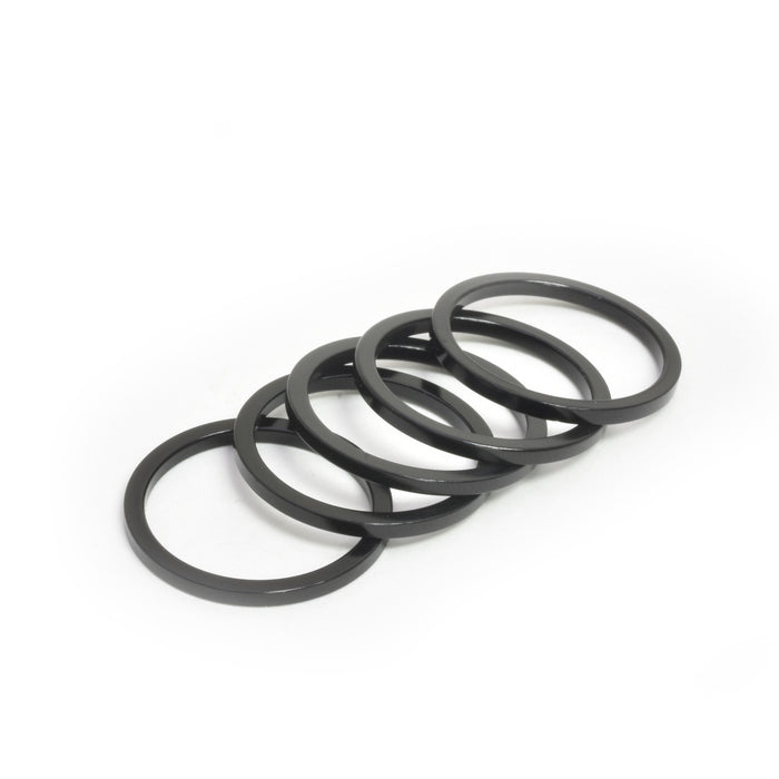 HD0012 1-1/8" x 2.5mm Black Aluminum Headset Spacers, Bag of 5