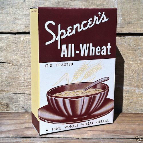 SPENCER'S ALL-WHEAT Cereal Box 1930s