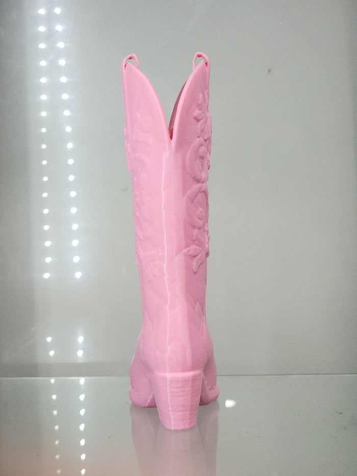 3D Printed Pink Cowboy Boot Brush Holder - Western Decor - RFE Marketing Ventures