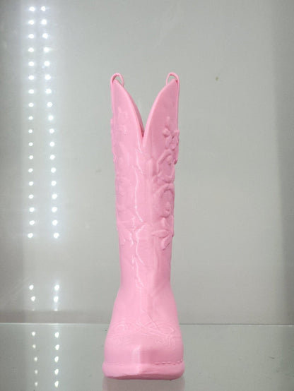 3D Printed Pink Cowboy Boot Brush Holder - Western Decor - RFE Marketing Ventures