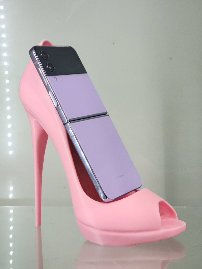 3D Printed Pink High Heel Phone Holder - Glam Desk Decor - RFE Marketing Ventures