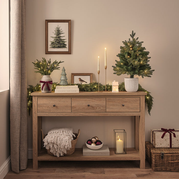 60cm Pre Lit Outdoor Christmas Tree with Neutral Pot