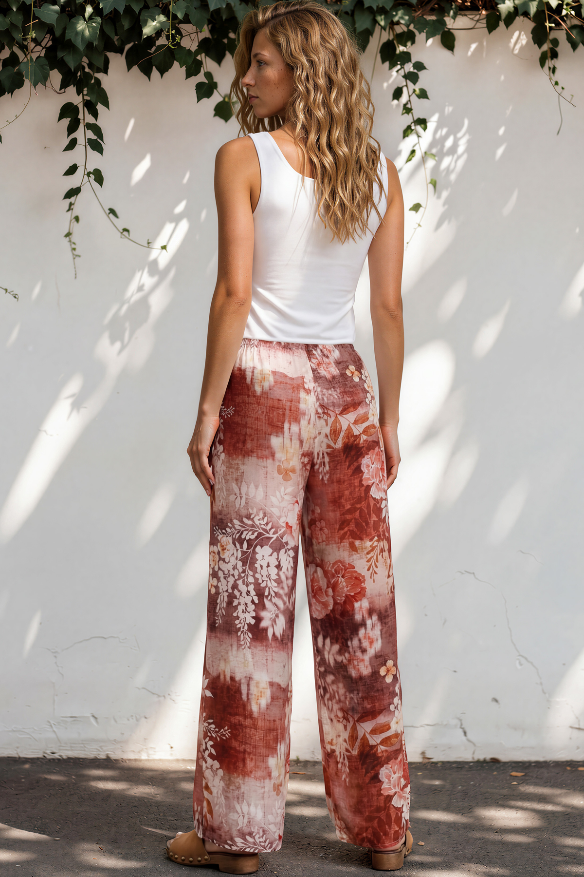 Adelaide Pants - Drawstring High Waisted Wide Leg Pant in Ashara Print