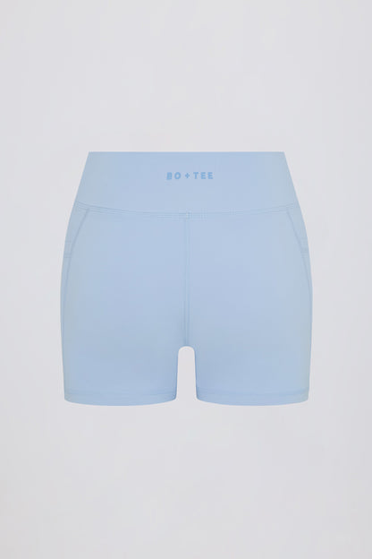 Soft Active Pocket V-Waist Mini Shorts in Sky