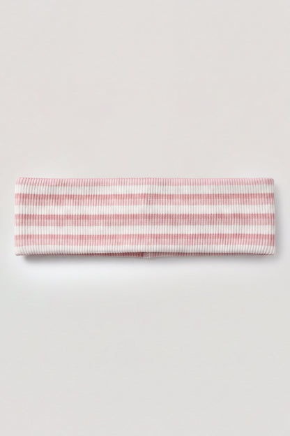 Ribbed Jersey Headband in Pink Stripe