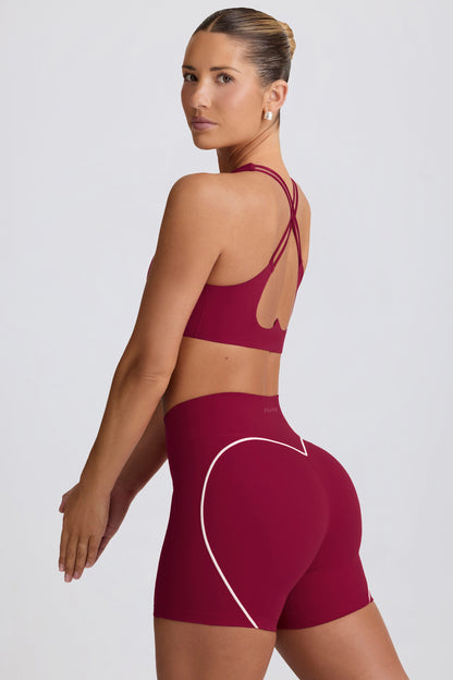 Soft Active Mini Shorts in Burgundy