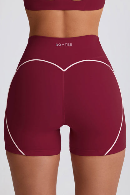 Soft Active Mini Shorts in Burgundy