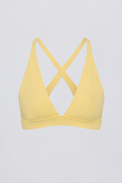 Soft Active Cross-Back Sports Bra in Lemon