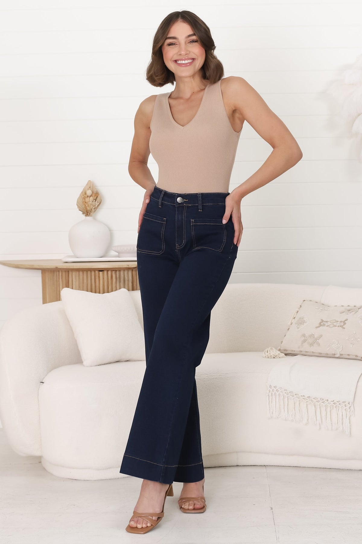 Cindy Wide Leg Jeans in Indigo