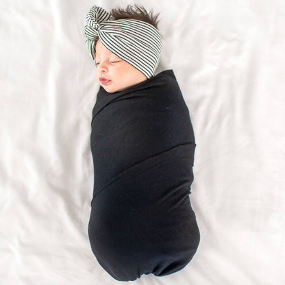 Knit Swaddle Blanket - Midnight