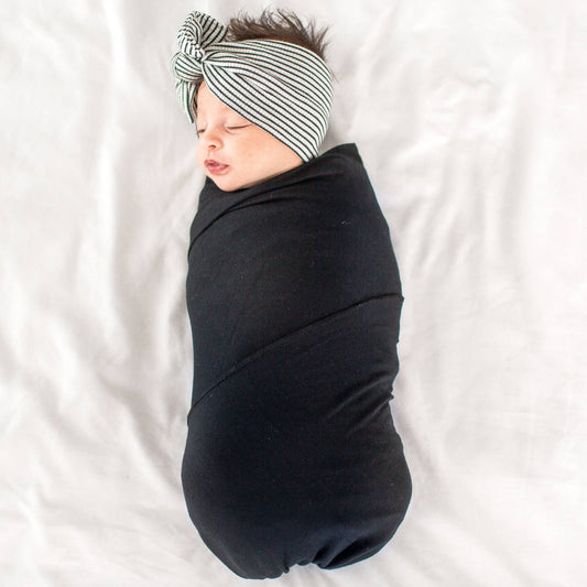 Knit Swaddle Blanket - Midnight