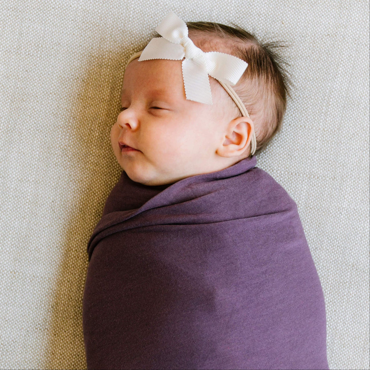 Knit Swaddle Blanket - Plum