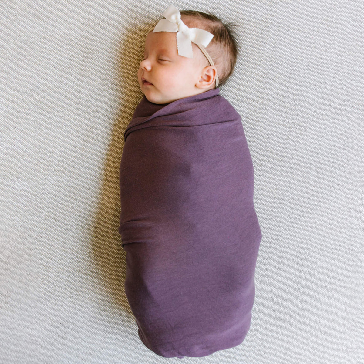 Knit Swaddle Blanket - Plum