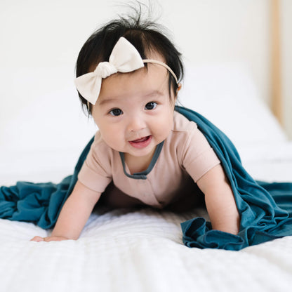 Knit Swaddle Blanket - Steel