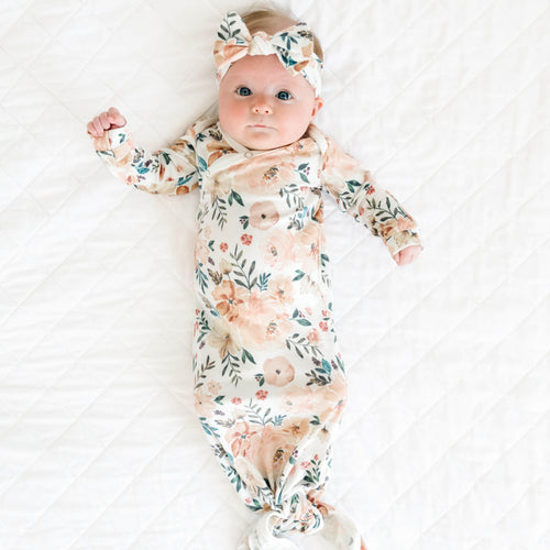 Newborn Knotted Gown - Autumn