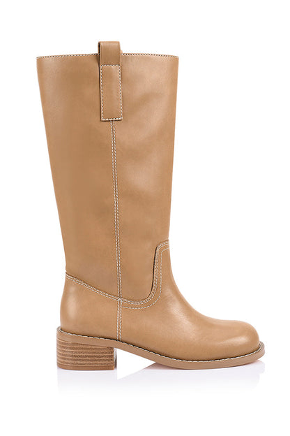 Rogue Knee High Boots - Camel Tan