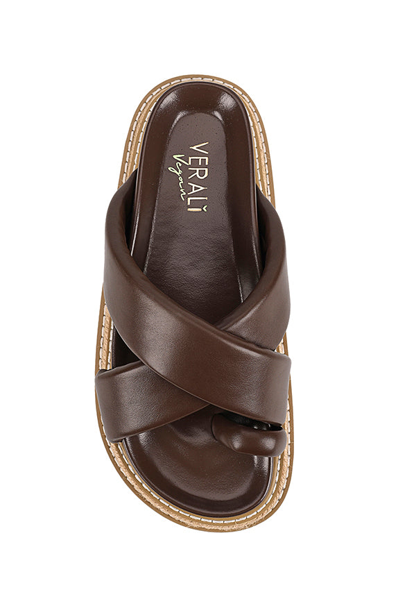 Thelma Flatform Slides - Chocolate Brown