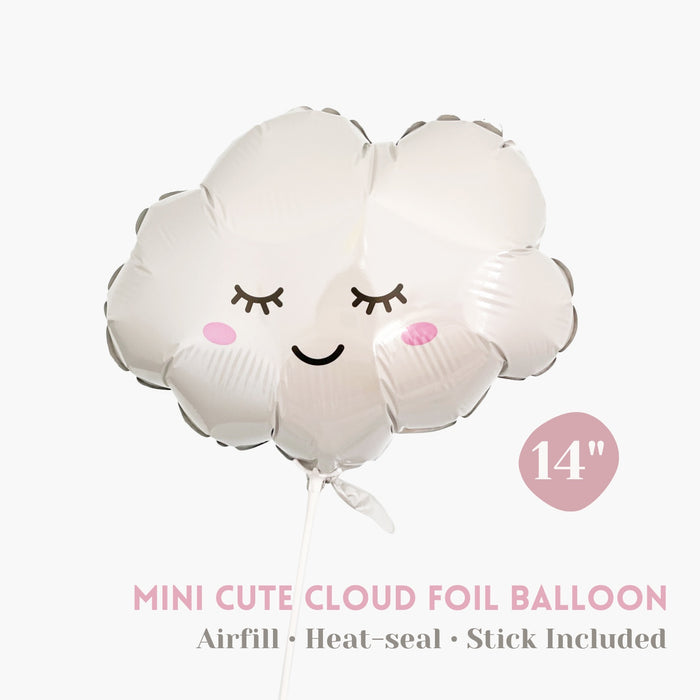 Air-fill Cute Cloud Foil Balloon 14" [Heat-sealing] - Sunshine Kids Party Party Favor Photo Prop Table Centerpiece Balloon Wand
