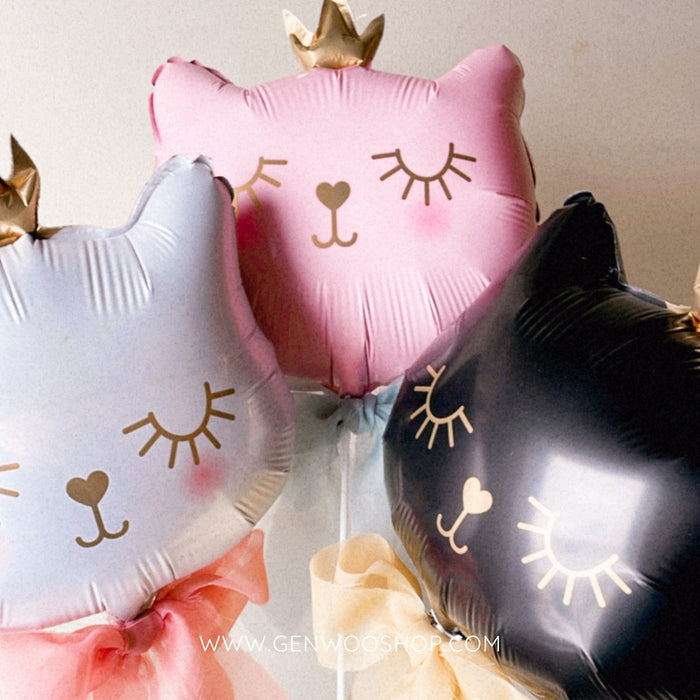 Air-fill Mini Pink Cat Princess Balloon - Girl Birthday Party Balloon Decoration - Photo Props