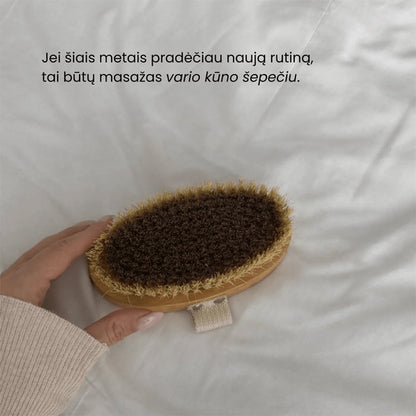 ALAUSHU Self-Care Ritual Copper Body Brush – varinis kūno šepetys sausam masažui
