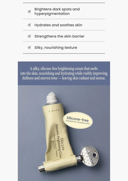 AXIS-Y TXA 2.5% Intensive Brightening Cream 50ml — benefits; original brand product information