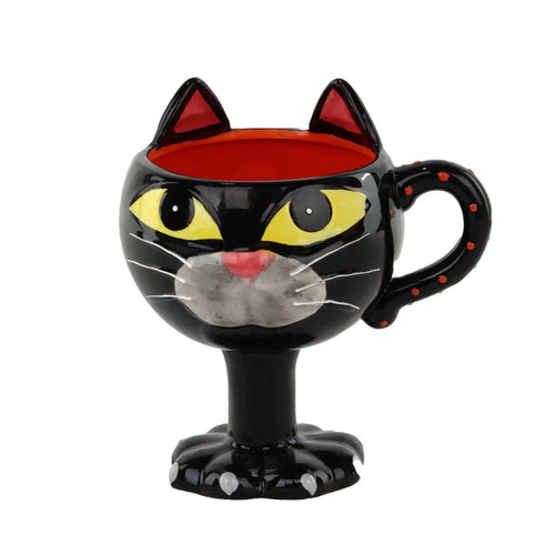 black cat coffee mug