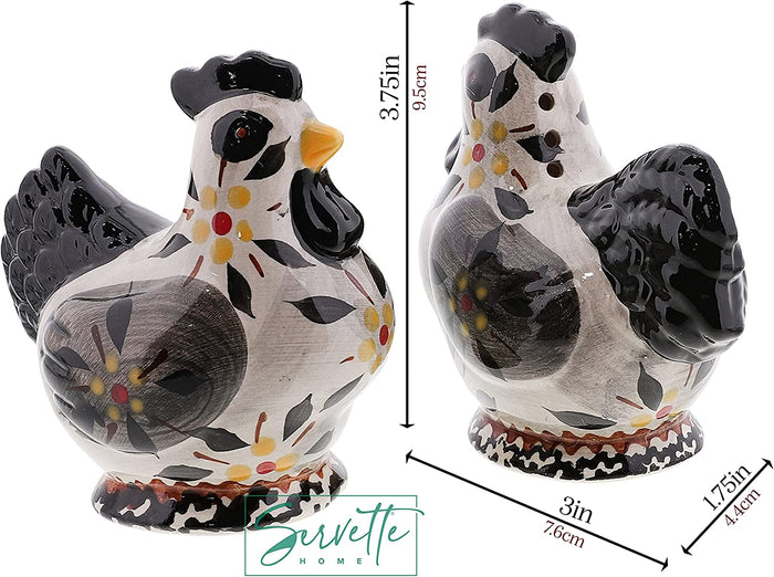 Black Chicken Salt and Pepper Shakers