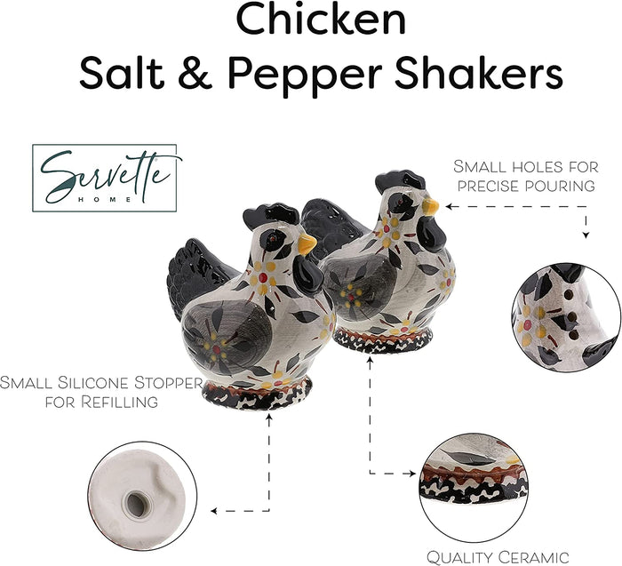 Black Chicken Salt and Pepper Shakers