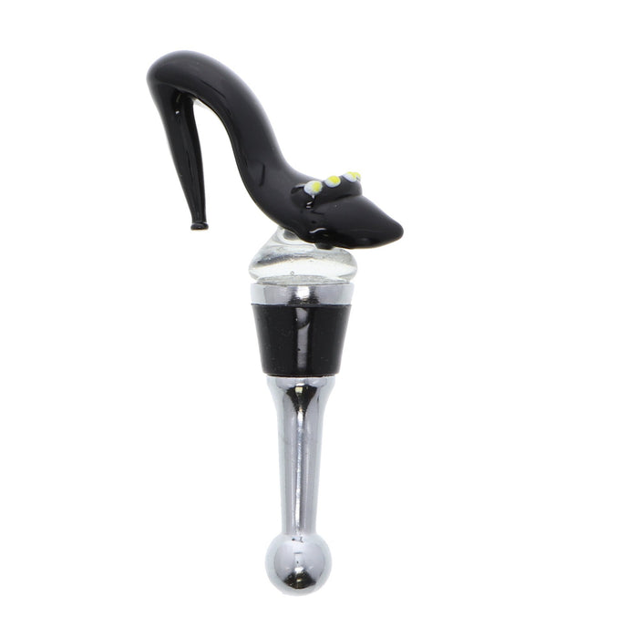 Black Shoe Glass Wine Stopper