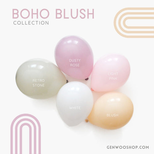 Boho Blush Balloon Kit - Boho Rainbow Birthday Baby Shower Bridal Shower Decorations - Muted Pink Blush Neutrals Balloon Decorations