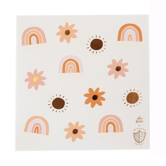 Boho Rainbow Sticker Set - Retro Groovy Party Favors