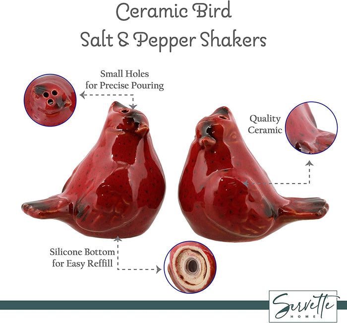 Cardinal Salt and Pepper Shakers