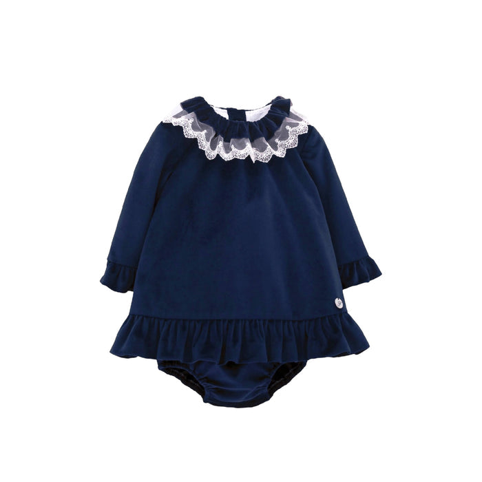 Carol Navy Blue Velvet 2-piece set