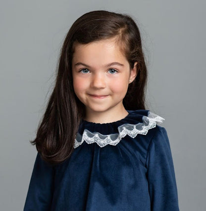 Carol Navy Blue Velvet 2-piece set