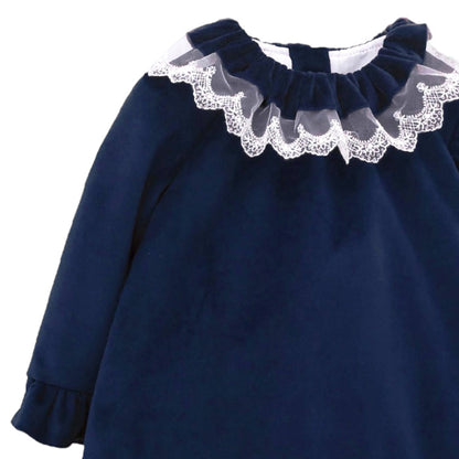 Carol Navy Blue Velvet 2-piece set